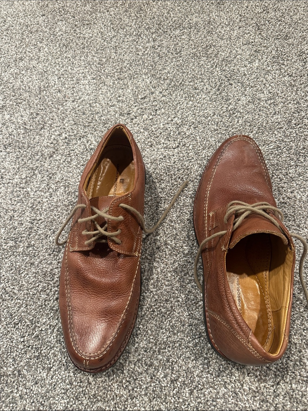 Sandro Moscoloni Men's Cognac Leather lace up oxfords